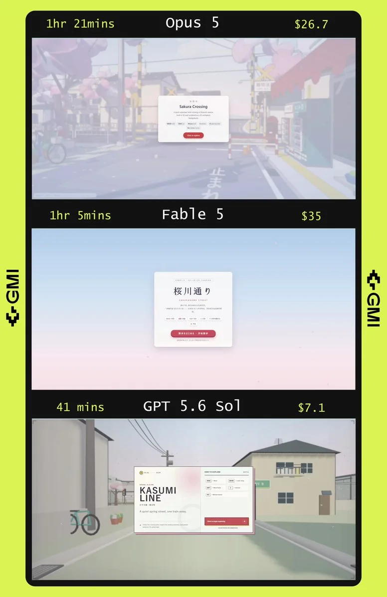 Three.js prompt for an explorable Japanese suburban street in hand-drawn anime style