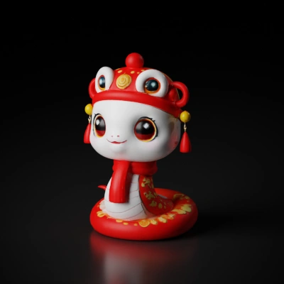 cute cartoon snake character.