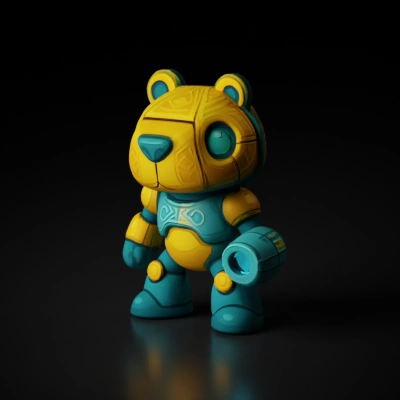 robot bear with armored design.