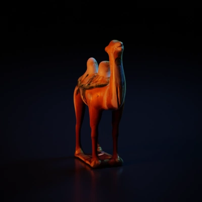 Tang dynasty ceramic camel, decorative art.