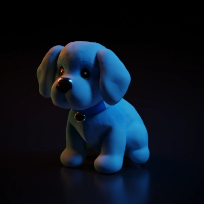 Stuffed toy dog, adorable and fluffy.