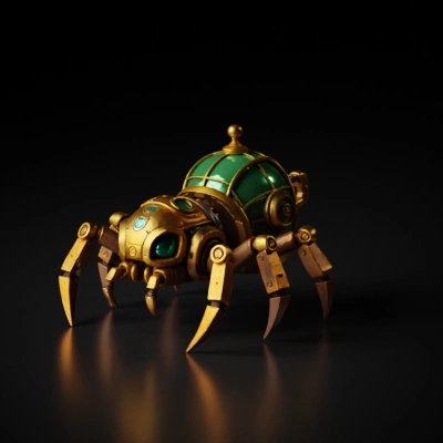 Steampunk magic mechanical spider.