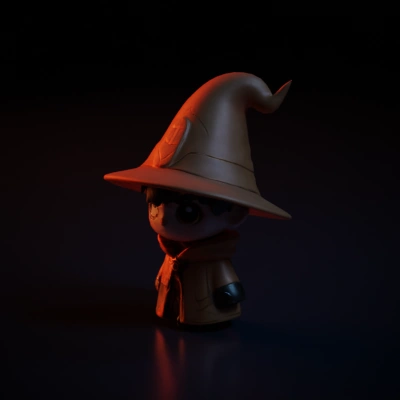 Chibi wizard with a hat.