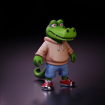 cartoon crocodile wearing clothes.