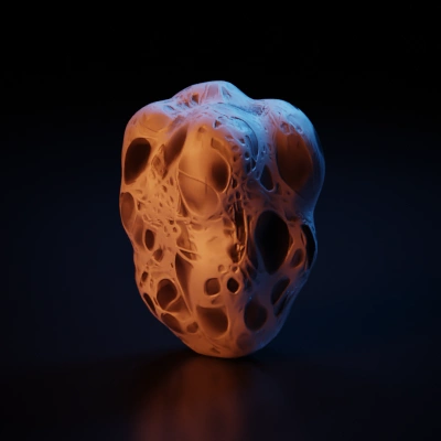 Giant cell-like structure, organic patterns, transparent surfaces.
