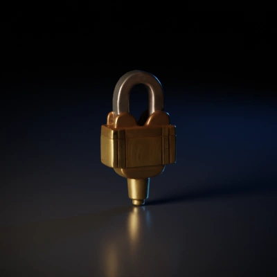 Steampunk padlock, vintage design, mechanical.