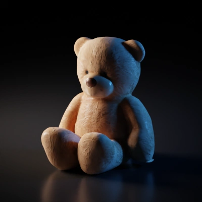 Teddy bear plush toy, soft and fluffy.
