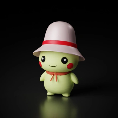 cute red character with a hay hat.