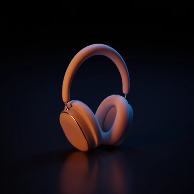 Over-ear wireless headphones with cushioned ear cups.