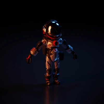 Astronaut in a spacesuit with advanced tech features.