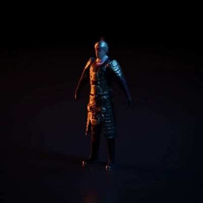 Warrior in ornate armor holding a sword.