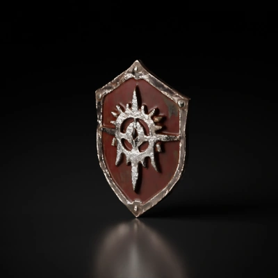 Medieval shield with sun emblem.