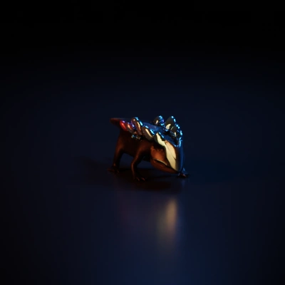 Lizard-like creature with glowing spikes, fantasy aesthetic.
