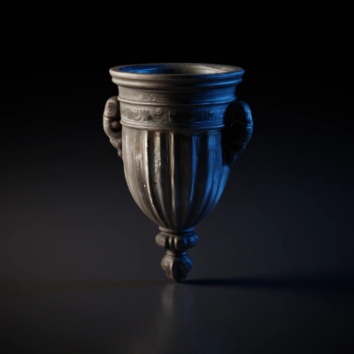 Antique wall-mounted decorative urn.