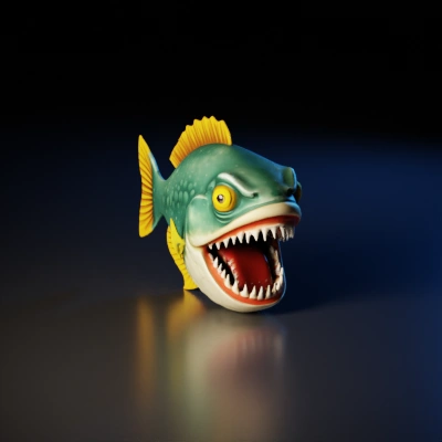 cartoonish aggressive fish.