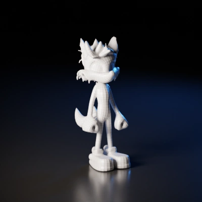 Anthropomorphic fox with gloves and modern footwear. character, smooth edges, complex geometry, game-ready