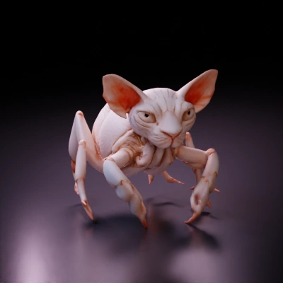 a combination of hanging skin and crab