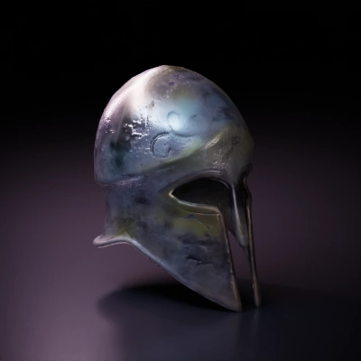 Ancient Spartan helmet, detailed, intricately designed.