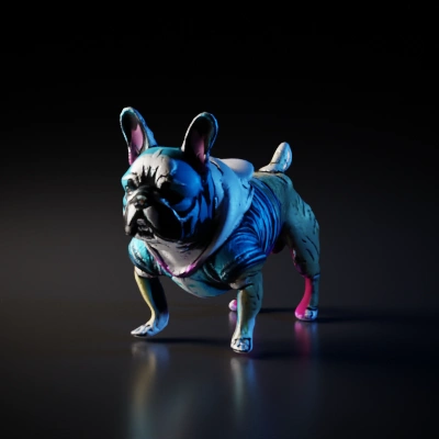Dog in a hoodie, looking tough, cartoon style.