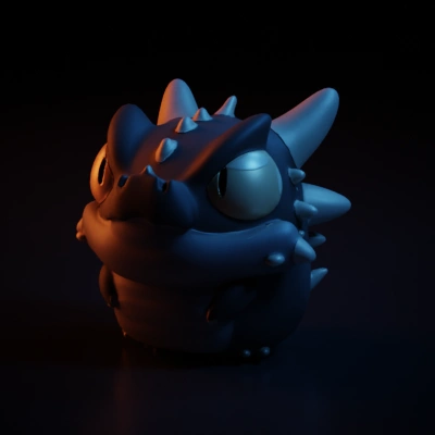 Cute dragon-like creature, cartoonish, stubby limbs.
