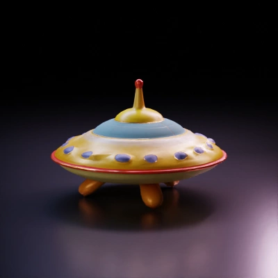 Futuristic UFO, toy for kids.
