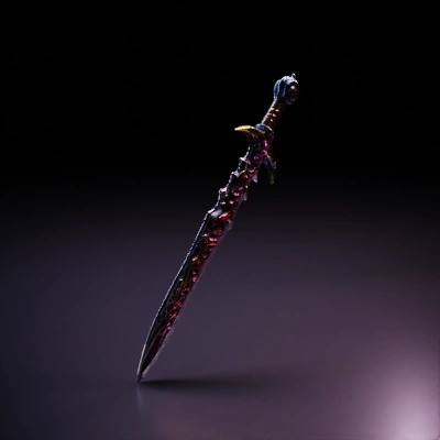 Intricately decorated ornate sword with gilded details.