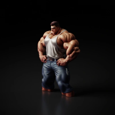 muscular man with crossed arms.