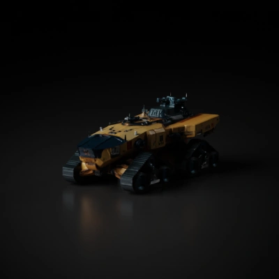 futuristic armored military vehicle.
