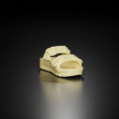 Footwear with double buckle straps, sandal style.