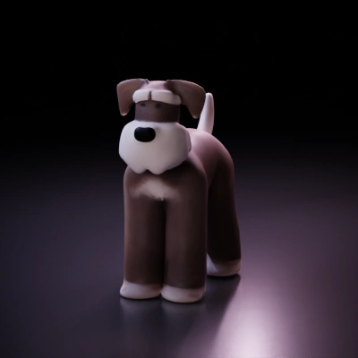 Dog plush toy, standing pose.