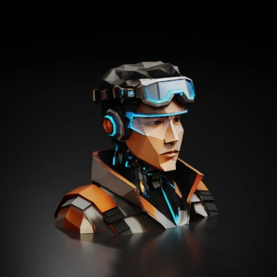 A person with tech gear.