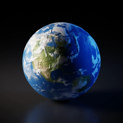 Representation of Earth, focused on North America.