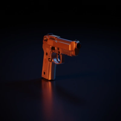 Handgun model, detailed design.