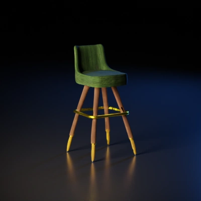 Hand-drawn sketch of a chair, wooden and upholstered.