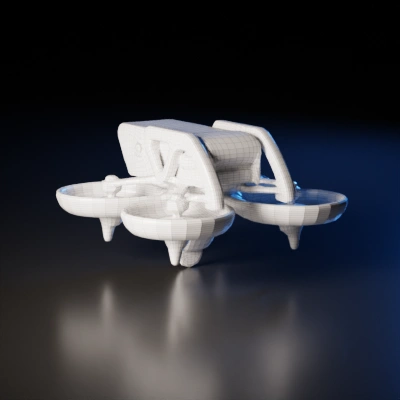 Drone with four propellers, camera, modern design. symmetric geometry,smooth edges,complex geometry.
