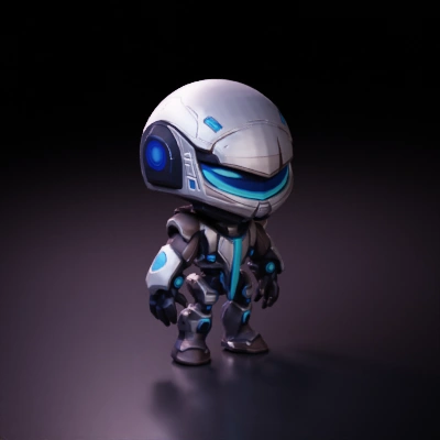 futuristic robot character.