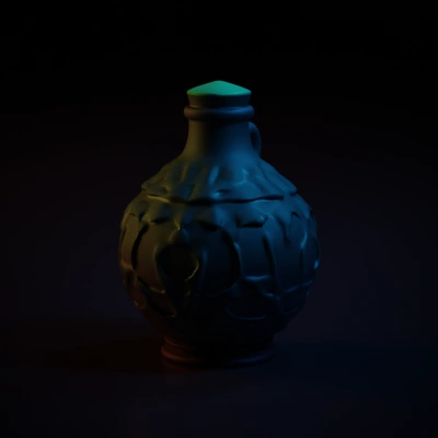 Potion bottle, covered in dragon scales.