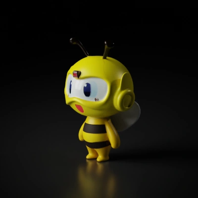 Bee mascot character in cartoon style.