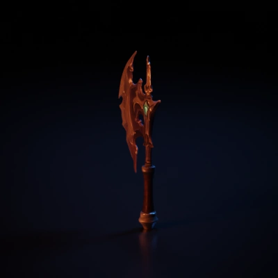 Fantasy battle axe with arcane design.