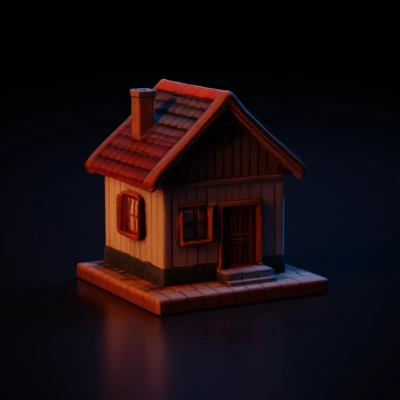 Charming small house with chimney.