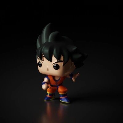 Vinyl toy with spiky hair.