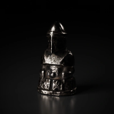 Medieval knight chess piece, stylized, hand-painted, flat coloring