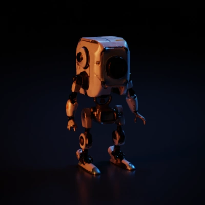 Humanoid robot, futuristic design, mechanical joints.