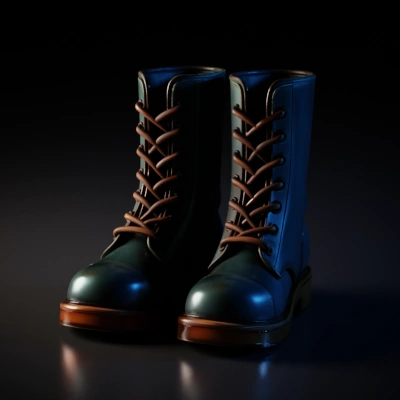 Pair of blue boots.