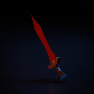 Long, double-edged sword with hilt.