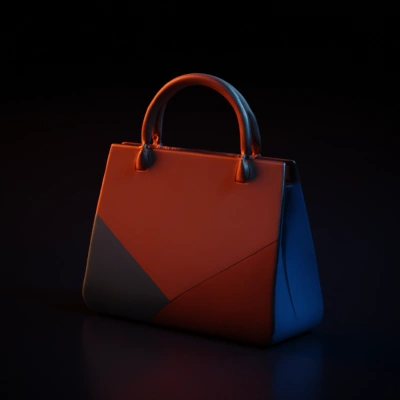 Handbag with geometric design.