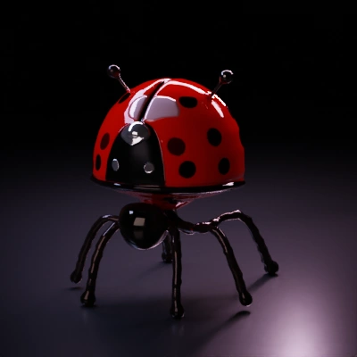Robotic ladybug with articulated legs.