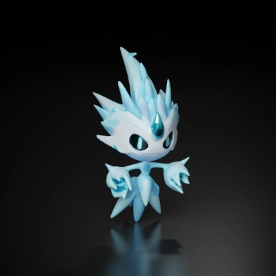 Spiky alien creature, cartoonish style.