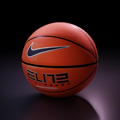 Basketball with brand logo.