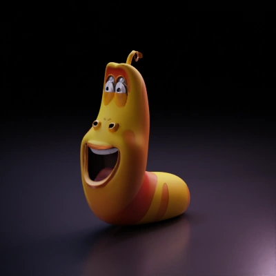 animated worm character.